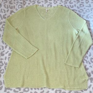 Eileen fisher lime green linen sweater